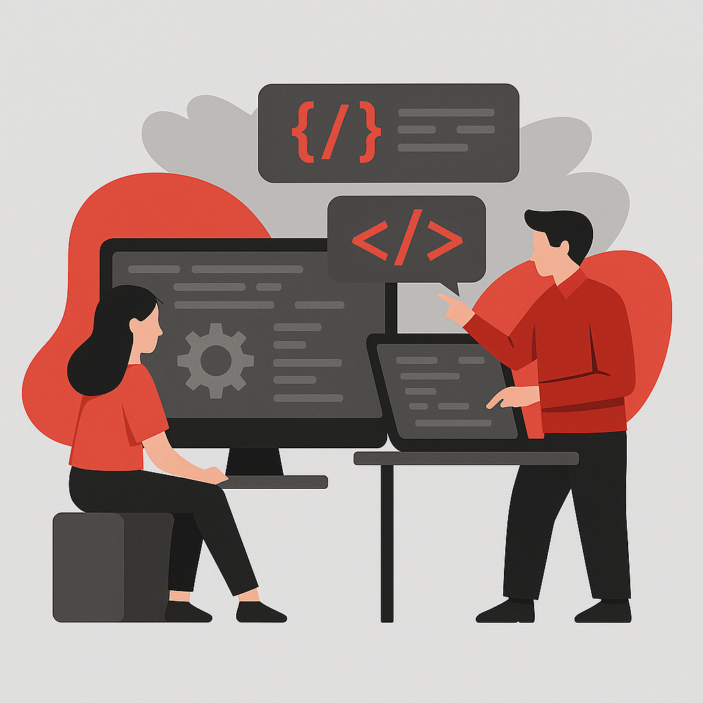 Ilustração de desenvolvimento de software